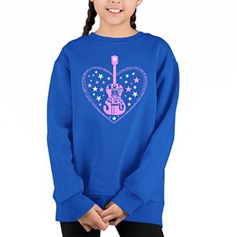 It's A Love Story - Girl's Word Art Crewneck Sweatshirt