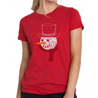 Snowman Face - Women's Premium Blend Word Art T-Shirt