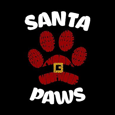 Santa Paws - Girl's Word Art Long Sleeve T-Shirt
