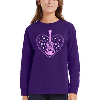 It's A Love Story - Girl's Word Art Long Sleeve T-Shirt