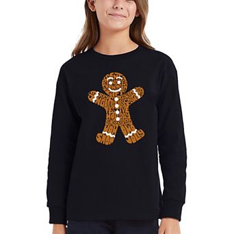 Gingerbread - Girl's Word Art Long Sleeve T-Shirt