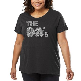 Women's Plus Size Word Art T-shirt - 90S