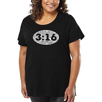 Women's Plus Size Word Art T-shirt - John 3:16