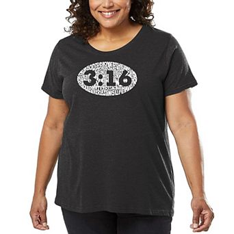 Women's Plus Size Word Art T-shirt - John 3:16