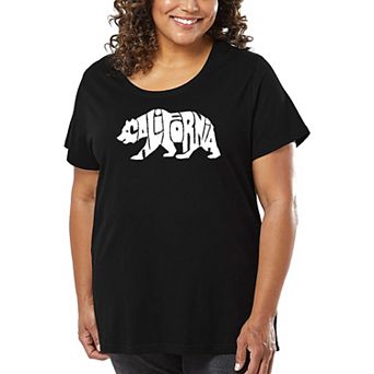 Women's Plus Size Word Art T-shirt - California Bear