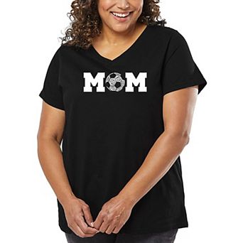 Soccer Mom - Women's Plus Size Word Art V-Neck