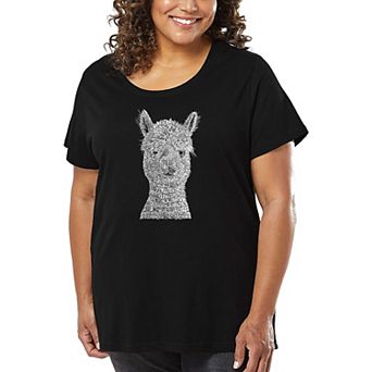 Women's Plus Size Word Art T-shirt - Alpaca