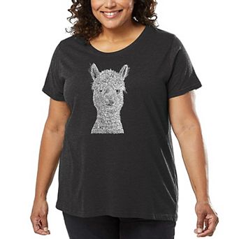 Women's Plus Size Word Art T-shirt - Alpaca
