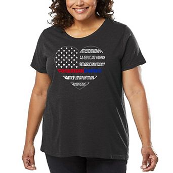 Women's Plus Size Word Art T-shirt - American Woman