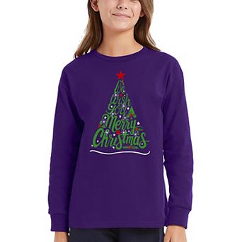 We Wish You A Merry Christmas - Girl's Word Art Long Sleeve T-Shirt