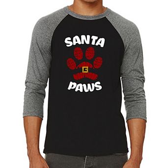 Santa Paws - Men's Raglan Baseball Word Art T-Shirt