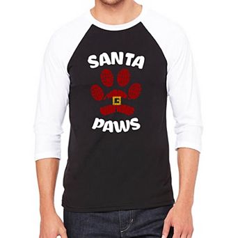 Santa Paws - Men's Raglan Baseball Word Art T-Shirt