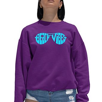 Beach Vibes - Women's Word Art Crewneck Sweatshirt
