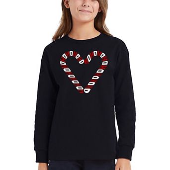 Candy Canes - Girl's Word Art Long Sleeve T-Shirt
