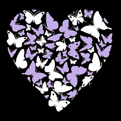 Butterfly Heart - Women's Plus Size Word Art V-Neck