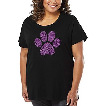 Women's Plus Size Word Art T-shirt - XOXO Dog Paw