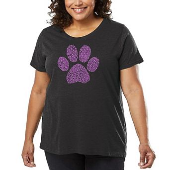 Women's Plus Size Word Art T-shirt - XOXO Dog Paw