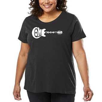 Women's Plus Size Word Art T-shirt - COME TOGETHER