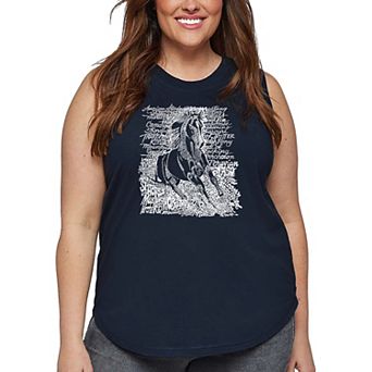Women's Plus Size Word Art Tank Top - POPULAR HORSE BREEDS