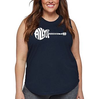 Women's Plus Size Word Art Tank Top - All You Need Is Love