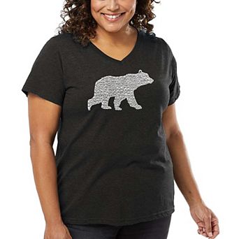 Women's Plus Size Word Art V-Neck - Mama Bear