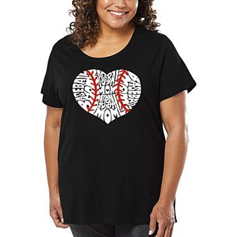 Women's Plus Size Word Art T-shirt - Baseball Mom