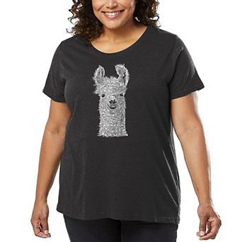 Women's Plus Size Word Art T-shirt - Llama
