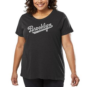 Women's Plus Size Word Art T-shirt - Brooklyn Neighborhoods