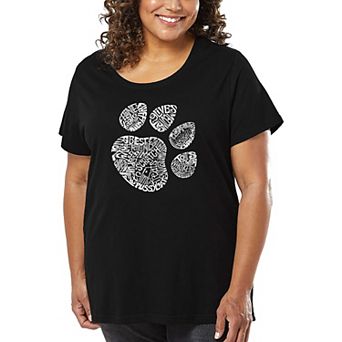 Women's Plus Size Word Art T-shirt - Cat Paw