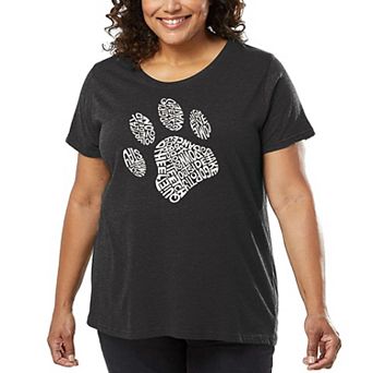 Women's Plus Size Word Art T-shirt - Dog Paw