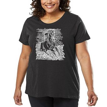 Women's Plus Size Word Art T-shirt - POPULAR HORSE BREEDS
