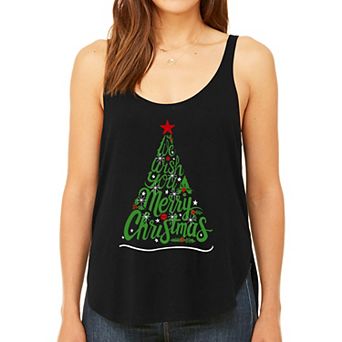We Wish You A Merry Christmas - Women's Premium Word Art Flowy Tank Top