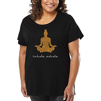 Women's Plus Size Word Art T-shirt - Inhale Exhale