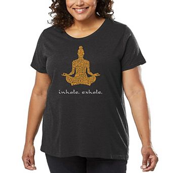 Women's Plus Size Word Art T-shirt - Inhale Exhale