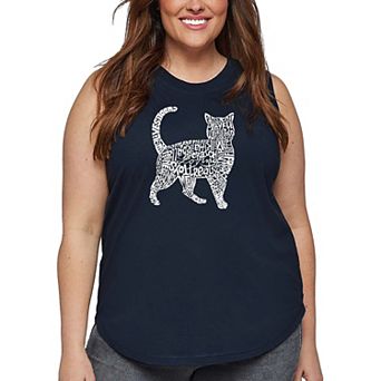 Women's Plus Size Word Art Tank Top - Cat