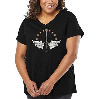 Country Female Singers - Women's Plus Size Word Art V-Neck