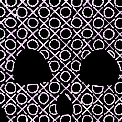 Women's Plus Size Word Art V-Neck - XOXO Skull