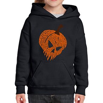 Evil Pumpkin - Girl's Word Art Hooded Sweatshirt