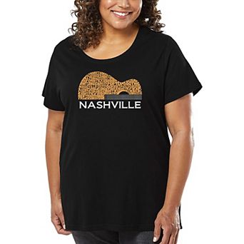Nashville Guitar - Women's Plus Size Word Art T-Shirt
