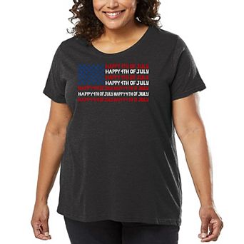 Happy 4th of July - Women's Plus Size Word Art T-Shirt