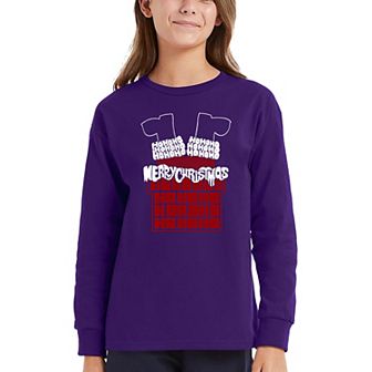 Chimney Santa - Girl's Word Art Long Sleeve T-Shirt