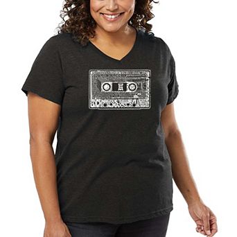 Women's Plus Size Word Art V-Neck - The 80's