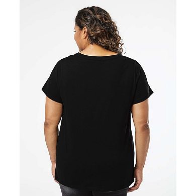 Women's Plus Size Word Art V-Neck - Llama
