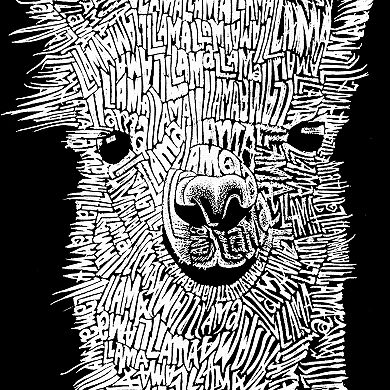 Women's Plus Size Word Art V-Neck - Llama
