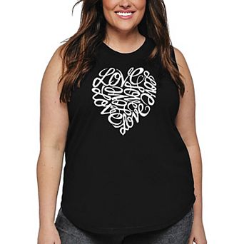 Women's Plus Size Word Art Tank Top - LOVE