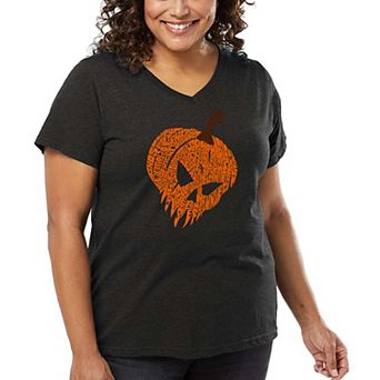 Evil Pumpkin - Women's Plus Size Word Art V-Neck