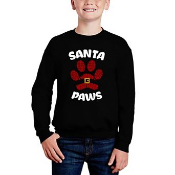 Santa Paws - Boy's Word Art Crewneck Sweatshirt