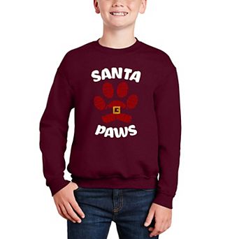 Santa Paws - Boy's Word Art Crewneck Sweatshirt