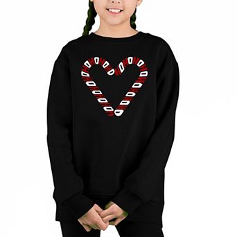 Candy Canes - Girl's Word Art Crewneck Sweatshirt