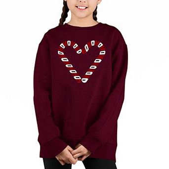 Candy Canes - Girl's Word Art Crewneck Sweatshirt